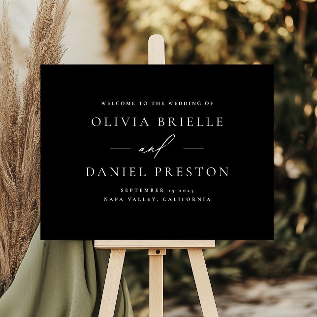 Modern Black Wedding Minimalist Welcome Sign (Creator Uploaded)