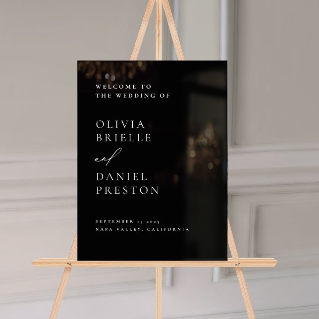 Modern Black Wedding Minimalist Welcome Sign (Creator Uploaded)