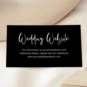 Modern Black   Wedding Website Enclosure Card