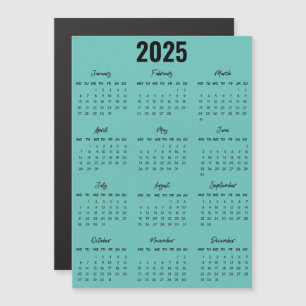Modern Black White 2025 Calendar Full Year View