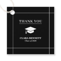 Modern Black & White 2026 Grad Favour Tag