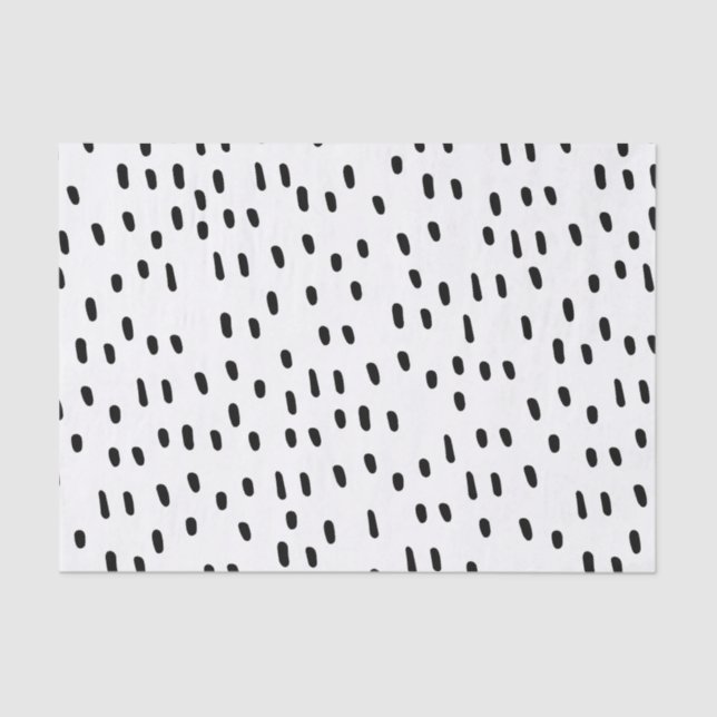 Modern Black & White Abstract Dot Pattern Trendy Tissue Paper (Front)
