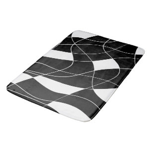 modern Black &white abstract pattern Bath Mat