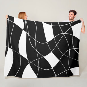 modern Black &white abstract pattern  Fleece Blanket