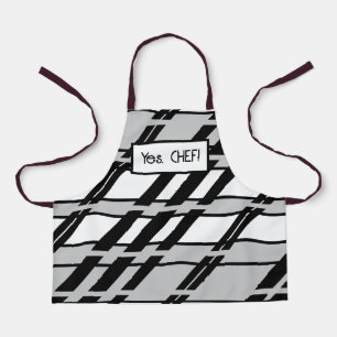Modern Black White Abstract Skyline Pattern Apron