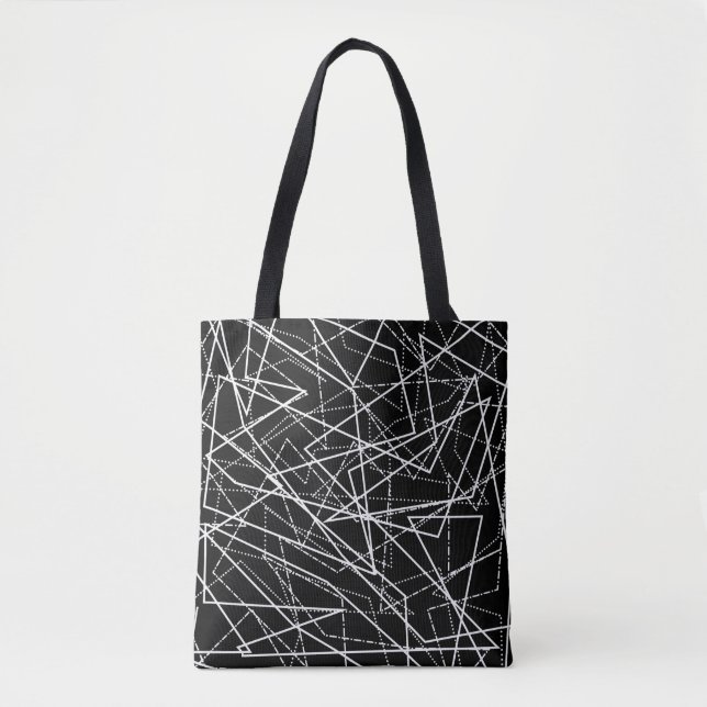Modern Black & White Abstract Tote Bag (Front)