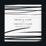 Modern Black White Abstract Wedding Favour Magnet<br><div class="desc">A modern abstract black and white wedding design. A black and white themed design that incorporates rustic black paint strokes. An elegant minimalistic design perfect for anyone who loves simple trendy themed designs. An elegant stylish wedding favour magnet design with modern elements. Matching wedding stationery items and other wedding invite...</div>