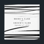 Modern Black White Abstract Wedding Favour Magnet<br><div class="desc">A modern abstract black and white wedding design. A black and white themed design that incorporates rustic black paint strokes. An elegant minimalistic design perfect for anyone who loves simple trendy themed designs. An elegant stylish wedding favour magnet design with modern elements. Matching wedding stationery items and other wedding invite...</div>