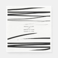 Modern Black White Abstract Wedding Favour