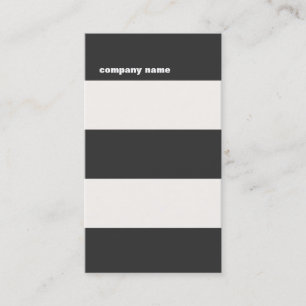 Modern Black White and Red Striped Business Card