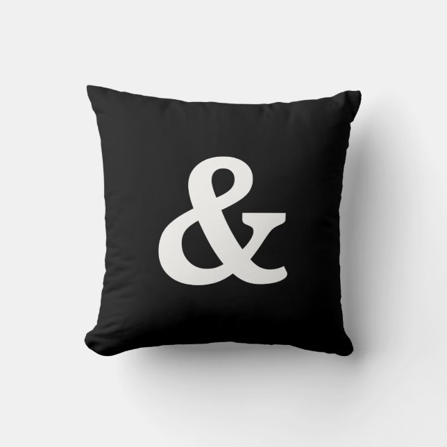 Modern Black & White & (and sign) Button Cushion (Front)