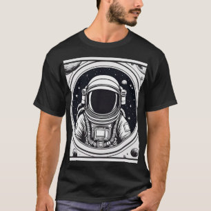 Modern Black & White Astronaut Men's Basic T-Shirt