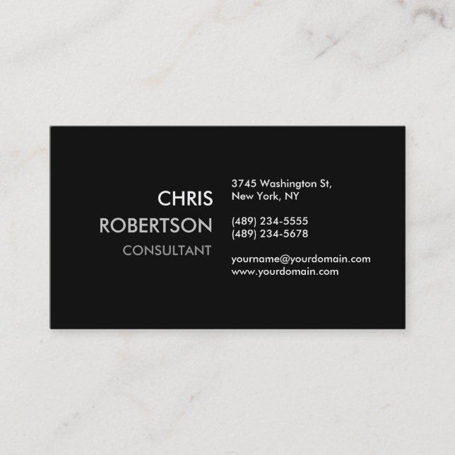 Modern Black White Attractive Business Card (Front)