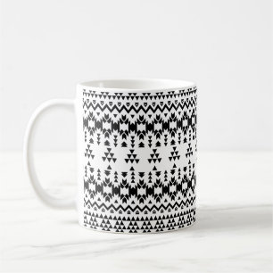 Modern Black White Aztec Geometric tribal pattern Coffee Mug