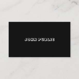 Modern Black White B&W Elegant Simple Template Business Card