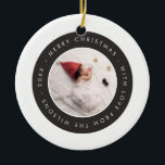 Modern Black White Baby Photo Christmas Ornament<br><div class="desc">Can be fully customised to suit your needs.
© Gorjo Designs via Zazzle. 

// Looking for matching items? Other stationery from the set available here: https://www.zazzle.com/collections/green_leaves_and_berries_holidayz-119565908161709044

// Need help customising your design? Got other ideas? Feel free to contact me at: zoe@gorjodesigns.com</div>