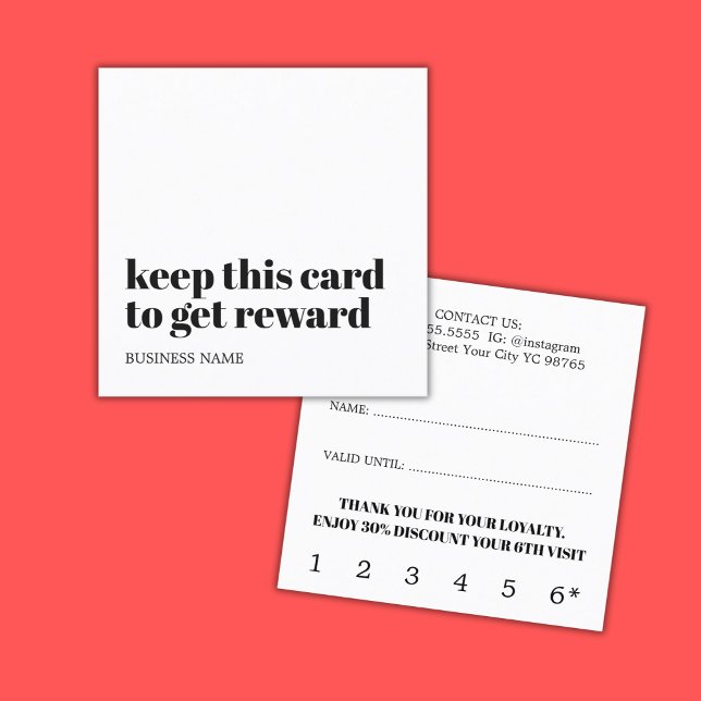 Modern Black White Beauty Bold Salon Loyalty Card (Creator Uploaded)