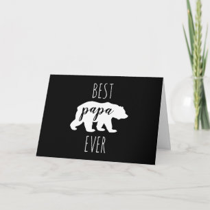 Modern Black & White Best Papa Bear Ever Card