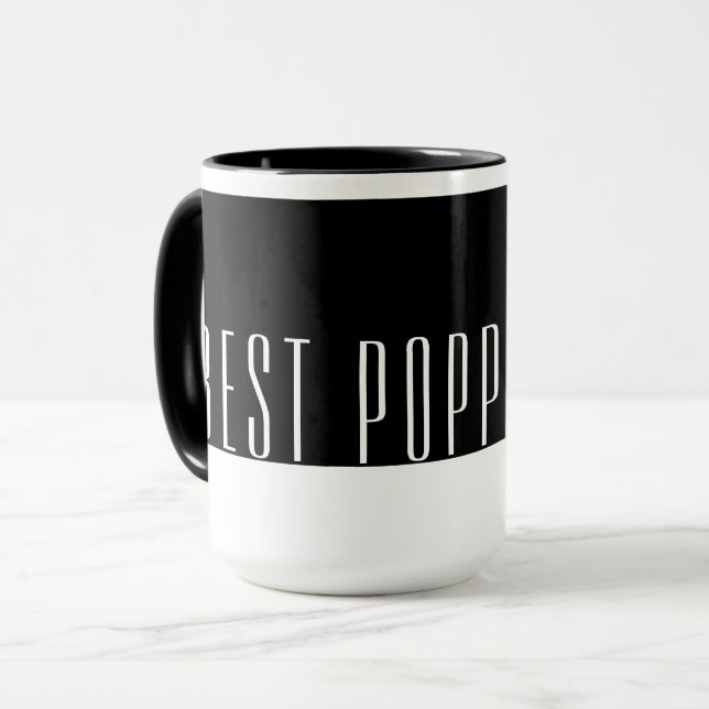 Modern Black & White Best POPPY Ever  Mug (Front Left)