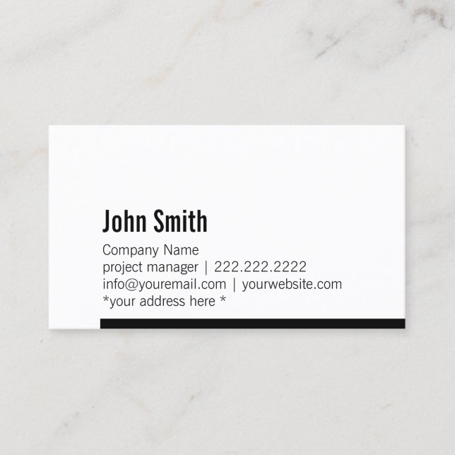 Modern Black & White Bold Border Business Card (Front)