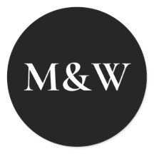 Modern Black & White Bold Wedding Monogram