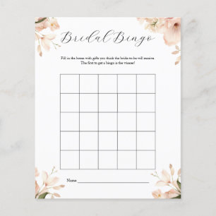 Modern Black White Bridal Shower Bingo Game Flyer