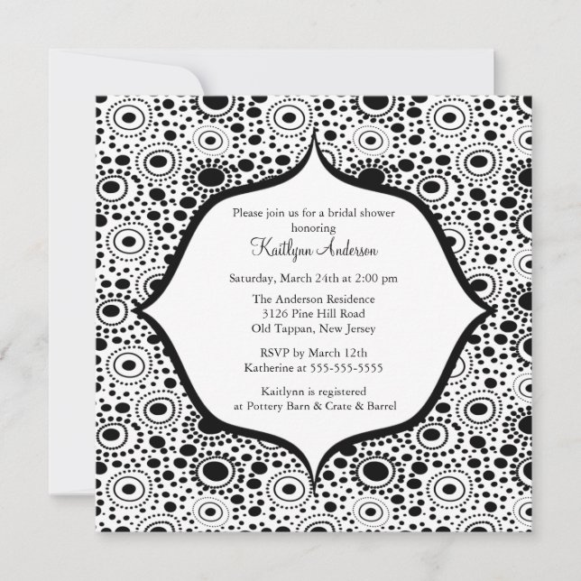 Modern Black & White Bridal Shower Invitation (Front)
