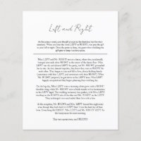 Modern Black White Bridal Shower Left Right Game