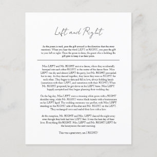 Modern Black White Bridal Shower Left Right Game Flyer