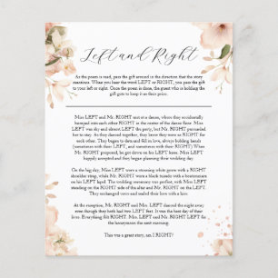 Modern Black White Bridal Shower Left Right Game Flyer