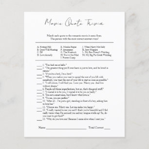 Modern Black White Bridal Shower Movie Quotes Flyer