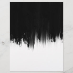 Modern Black White Brush strokes Design Custom Letterhead