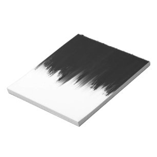 Modern Black White Brush strokes Design Notepad