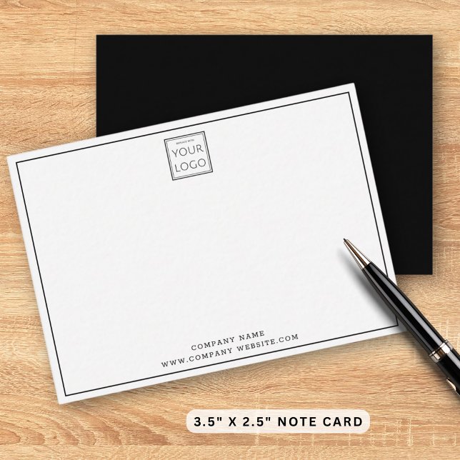 Modern Black White Business Logo Company Name  Card (Creator Uploaded)