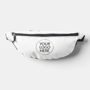 Modern black white Business Logo Name Bum Bags