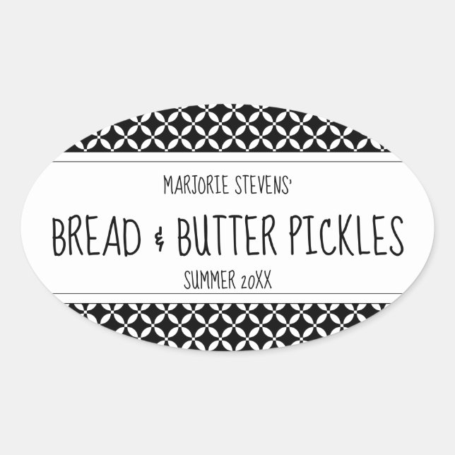 Modern Black & White Canning Label (Front)