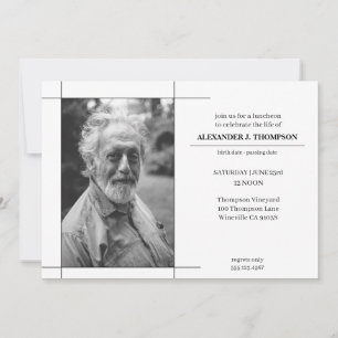 Modern Black & White Celebrating the LIfe Funeral Thank You Card