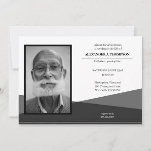 Modern Black & White Celebrating the LIfe Funeral Thank You Card