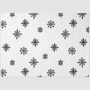 Modern Black & White Christmas Snowflakes Tissue Paper