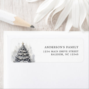 Modern Black & White Christmas Tree Party