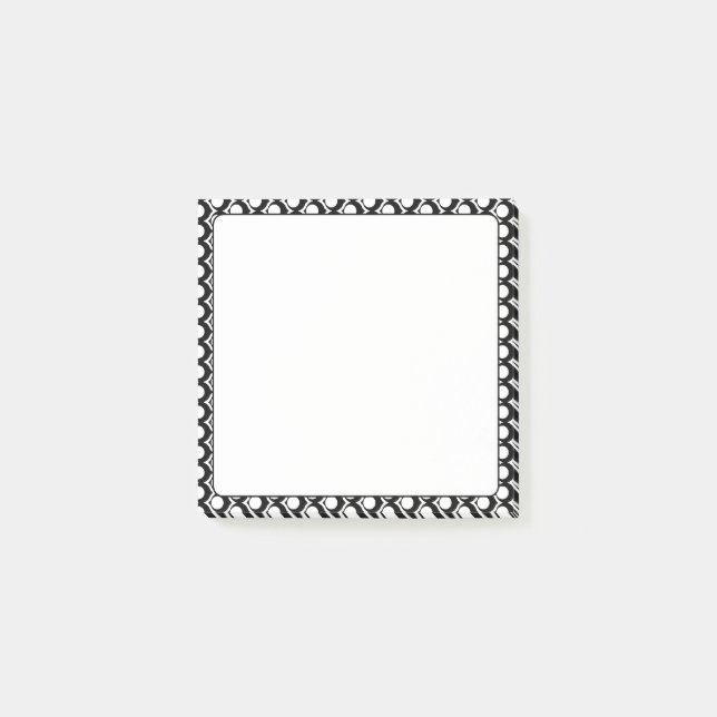 Modern Black White Circle Lattice Pattern  Post-it Notes (Front)