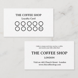 Modern Black & White Coffee Shop Loyalty Card