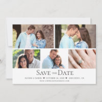 Modern Black White Collage Multi photo wedding 