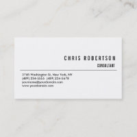 Modern Black White Consultant Business Card