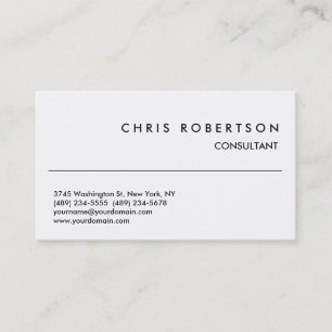 Modern Black White Consultant Business Card