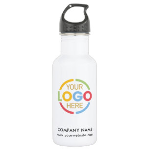 Modern Black White Corporate Company Business Logo 532 Ml Water Bottle