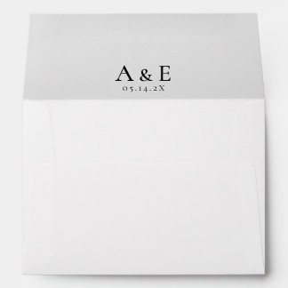 Modern Black & White Couples Monogram Wedding Envelope