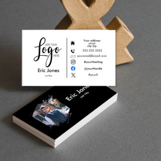 Modern black & white Custom BUSINESS LOGO Card