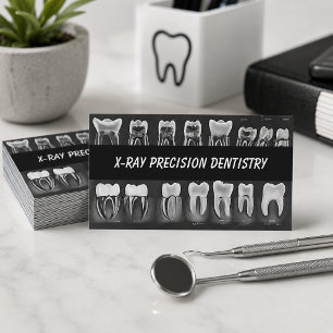 Modern Black White Dental X-Ray Business Card