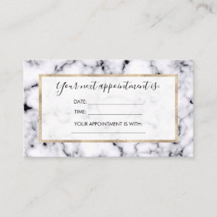 Modern Black White Designer Marble Pattern Appointment Card